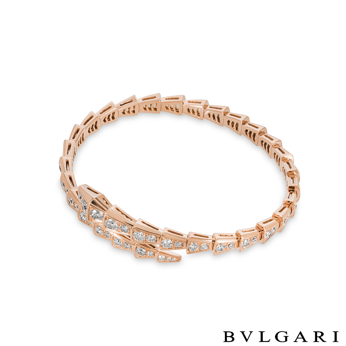 Bvlgari Rose Gold Diamond Serpenti Viper Bracelet 353793 | Rich Diamonds